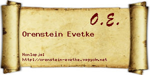 Orenstein Evetke névjegykártya